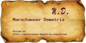 Marschauser Demetria névjegykártya